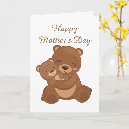 Schattigee Happy Moederdag vakantie beren Kaart (Gele Bloem)