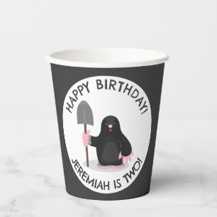 Schattigee Happy Mole gepersonaliseerde cartoon Ve Papieren Bekers