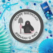 Schattigee Happy Mole gepersonaliseerde cartoon Ve Papieren Bordje (Feest)
