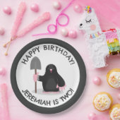 Schattigee Happy Mole gepersonaliseerde cartoon Ve Papieren Bordje (Feest)