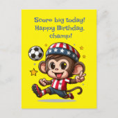 Schattigee Happy Monkey Voetballer Kaart (Voorkant)