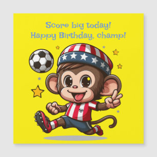 Schattigee Happy Monkey Voetballer Magnetische Kaa