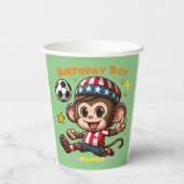  Schattigee Happy Monkey Voetballer Papieren Bekers (Achterkant)