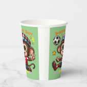  Schattigee Happy Monkey Voetballer Papieren Bekers (Rechts)
