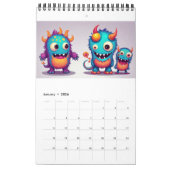 Schattigee Happy Monster Kalender 2024 (Jan 2026)