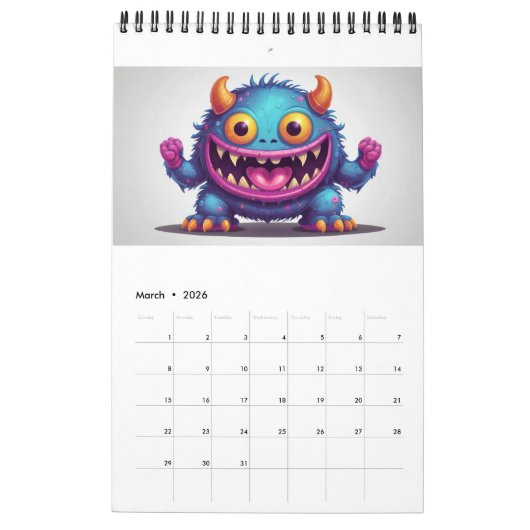 Schattigee Happy Monster Kalender 2024 (Mar 2026)