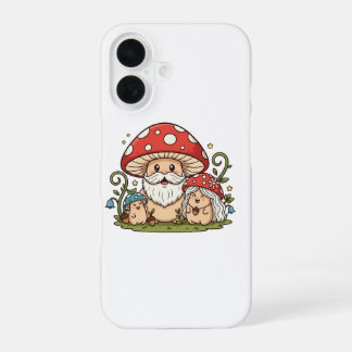 Schattigee Happy Mushroom Familie Gedrukte iPhone  16 Hoesje