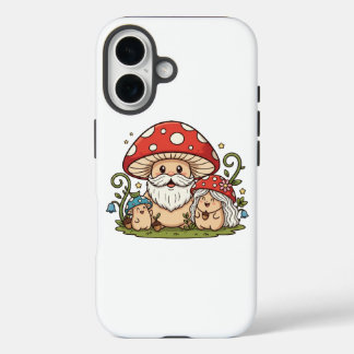 Schattigee Happy Mushroom Familie Gedrukte iPhone  16 Hoesje