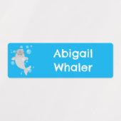 Schattigee Happy Narwhal Bubbels cartoon gepersona Labels (Design 1)