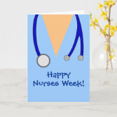 Schattigee Happy Nurses Week Scrubs en Stethoscoop Kaart (Gele Bloem)