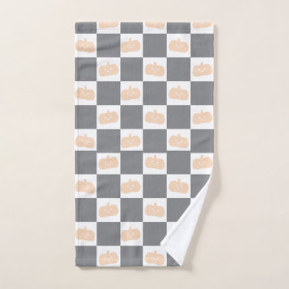 Schattigee Happy Oranje Pompoen met Checkerboard Handdoek