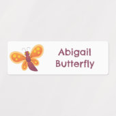 Schattigee Happy oranje vlinder cartoon gepersonal Labels (Design 1)