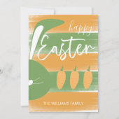 Schattigee Happy Paashaas en wortels Feestdagenkaart (Voorkant)