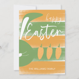 Schattigee Happy Paashaas en wortels Feestdagenkaart