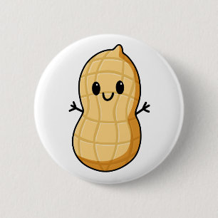 Schattigee Happy Peanut-tekening Ronde Button 5,7 Cm