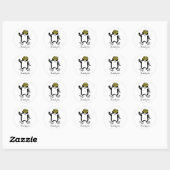 Schattigee Happy Penguin - Dank u - Ronde Sticker (Vel)