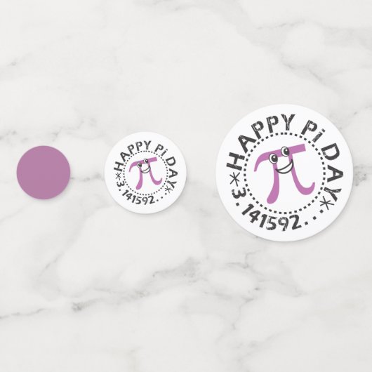 Schattigee Happy Pi Day © Feestbenodigdheden Confetti (Voorkanten)