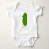 Schattigee Happy Pickle cartoon gepersonaliseerd Romper (Voorkant)