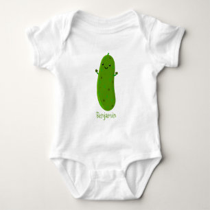 Schattigee Happy Pickle cartoon gepersonaliseerd Romper