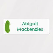 Schattigee Happy Pickle Groente cartoon gepersonal Labels (Design 1)
