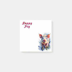 Schattigee Happy Pig Waterverf Pig Stickers Post-it® Notes