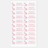 Schattigee Happy Pink Earthworm cartoon gepersonal Labels (Vel)