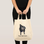 Schattigee Happy Pug Dog Jouw tekst Canvas tassen (Voorkant (product))