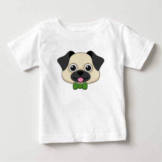 Schattigee Happy Pug Dog met Papillon (Voorkant)