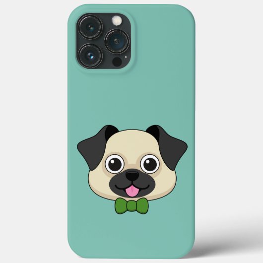 Schattigee Happy Pug Dog met Papillon Case-Mate iPhone Case (Achterkant)