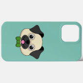 Schattigee Happy Pug Dog met Papillon Case-Mate iPhone Case (Achterkant (horizontaal))