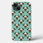Schattigee Happy Pug Dog met Papillon Case-Mate iPhone Case (Achterkant)