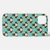 Schattigee Happy Pug Dog met Papillon Case-Mate iPhone Case (Achterkant (horizontaal))