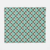 Schattigee Happy Pug Dog met Papillon Fleece Deken (Voorkant (Horizontaal))