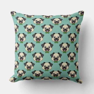 Schattigee Happy Pug Dog met Papillon Kussen