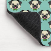 Schattigee Happy Pug Dog met Papillon Muismat (Hoek)