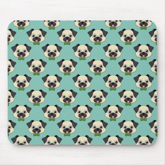 Schattigee Happy Pug Dog met Papillon Muismat (Voorkant)