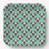Schattigee Happy Pug Dog met Papillon Papieren Bordje (Voorkant)