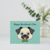 Schattigee Happy Pug Dog met Papillon | personalis Feestdagenkaart (Staand voorkant)
