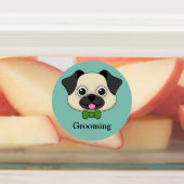 Schattigee Happy Pug Dog met Papillon | personalis Labels (Aangebracht)