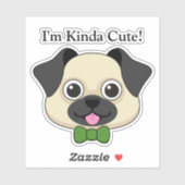 Schattigee Happy Pug Dog met Papillon | personalis Sticker (Vel)