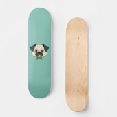 Schattigee Happy Pug Dog met Papillon Persoonlijk Skateboard (Voorkant)