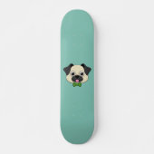 Schattigee Happy Pug Dog met Papillon Persoonlijk Skateboard (Voorkant)