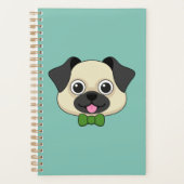Schattigee Happy Pug Dog met Papillon Planner (Voorkant)