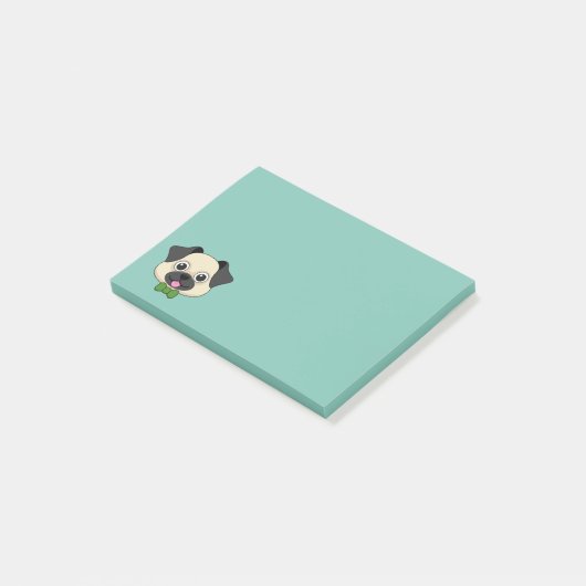 Schattigee Happy Pug Dog met Papillon Post-it® Notes (Schuin)
