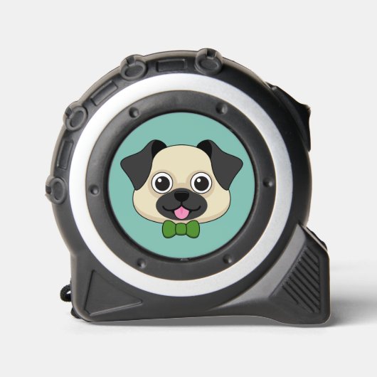 Schattigee Happy Pug Dog met Papillon Rolmaat (Voorkant)