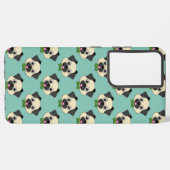 Schattigee Happy Pug Dog met Papillon Samsung Galaxy Hoesje (Achterkant horizontaal)