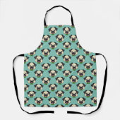 Schattigee Happy Pug Dog met Papillon Schort (Voorkant)