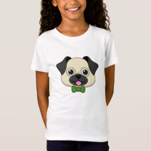 Schattigee Happy Pug Dog met Papillon T-shirt