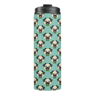 Schattigee Happy Pug Dog met Papillon Thermosbeker