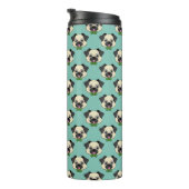 Schattigee Happy Pug Dog met Papillon Thermosbeker (Geroteerd rechts)